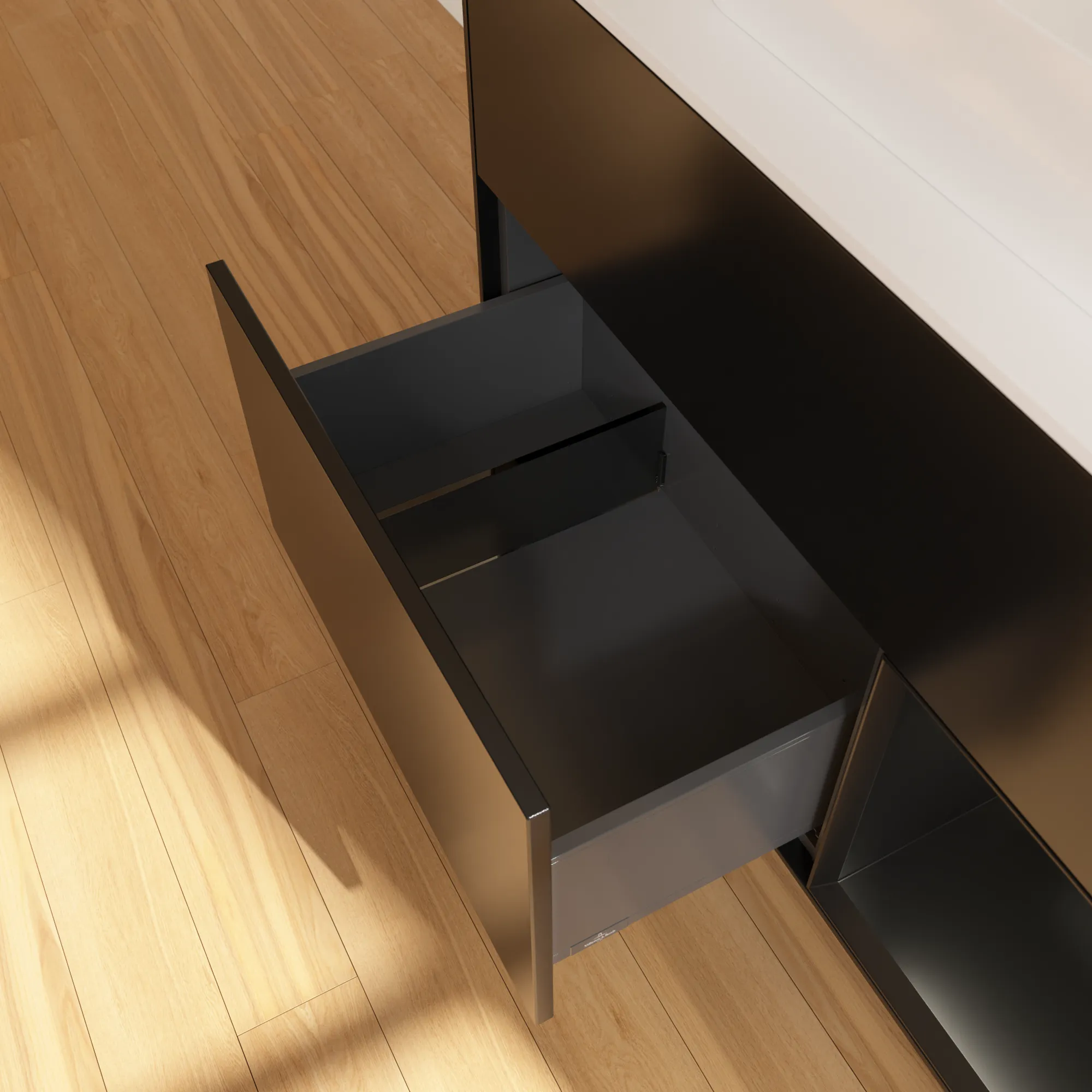 Villeroy & Boch Waschtischunterschrank „Finion“ für Schrankwaschtisch 1000 × 603 × 501 mm Black Matt Lacquer, für Becken mittig Villeroy & Boch Waschtischunterschrank „Finion“ für Schrankwaschtisch 1000 × 603 × 501 mm Black Matt Lacquer, für Becken mittig