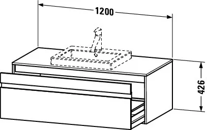 Duravit Waschtischunterschrank wandhängend „Ketho“ 120 × 42,6 × 55 cm Graphit Matt