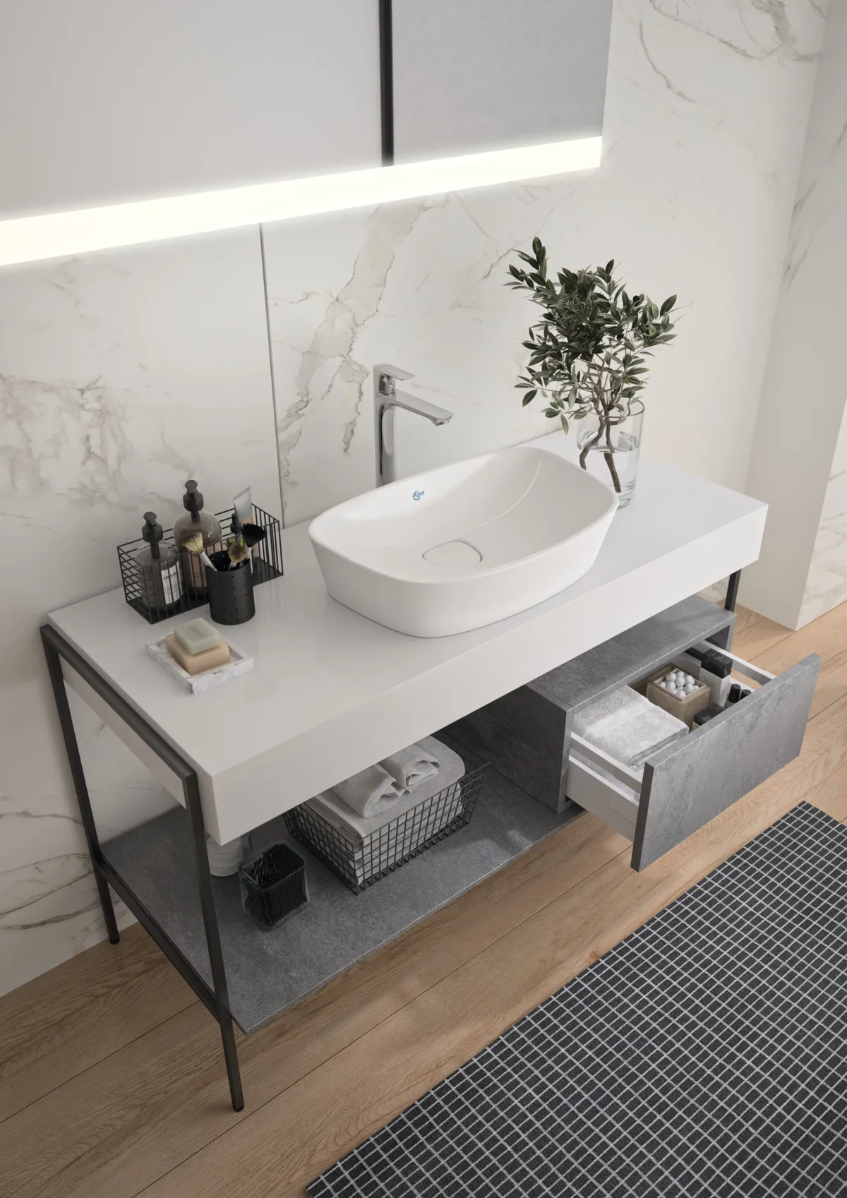 Ideal Standard Waschtischarmatur Connect Air, verlängerter Sockel, 150mm Ausladung, Chrom Ideal Standard Waschtischarmatur Connect Air, verlängerter Sockel, 150mm Ausladung, Chrom