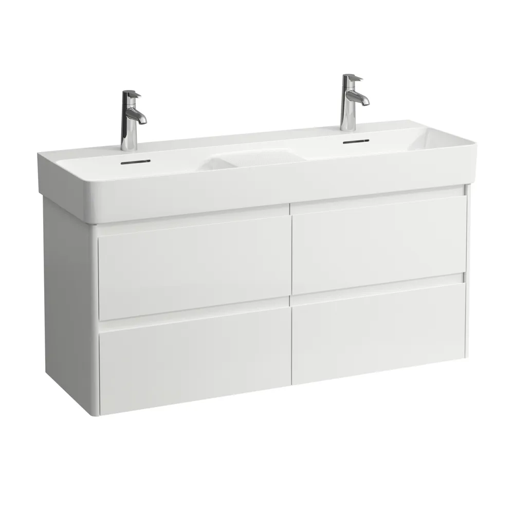 Waschtischunterbau BASE 2.0 für VAL 400x1168x515 4 Schubladen mit Griffmulde für Waschtisch H814282 weiß matt