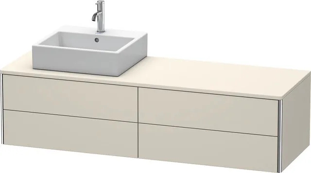 Duravit Waschtischunterschrank wandhängend „XSquare“ 160 × 40 × 54,8 cm Taupe Matt