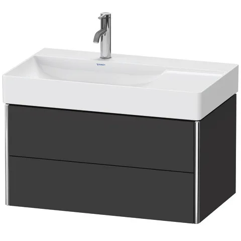 Duravit Waschtischunterschrank wandhängend „XSquare“ 78,4 × 39,7 × 46 cm Graphit Supermatt