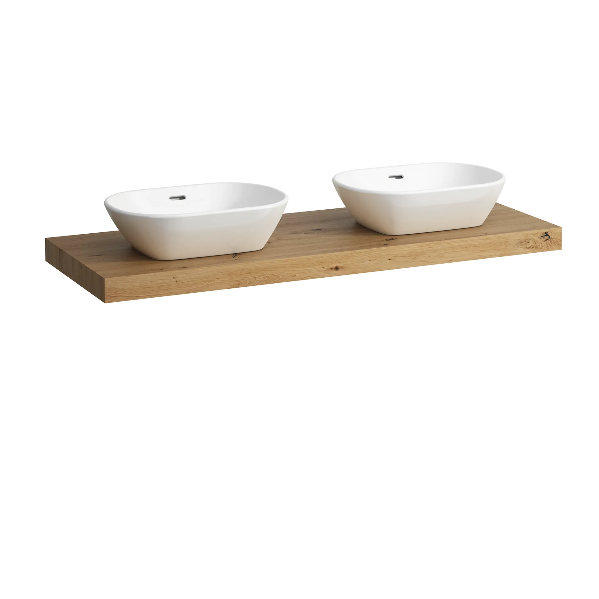 Laufen Waschtisch-Platte LANI 495x1370x65 mit Ausschnitt links und rechts wildeiche Laufen Waschtisch-Platte LANI 495x1370x65 mit Ausschnitt links und rechts wildeiche