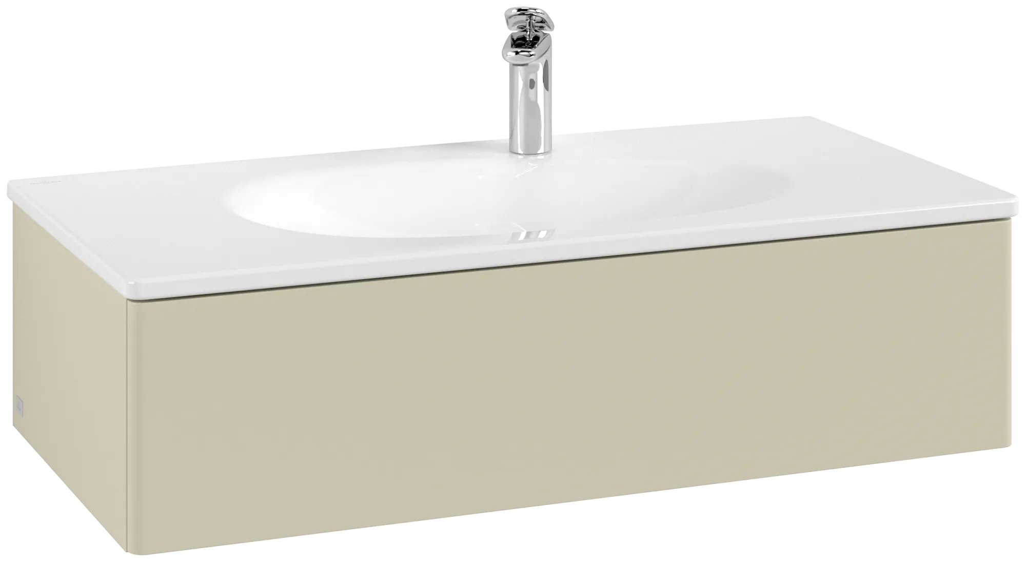 Villeroy & Boch Waschtischunterschrank für Schrankwaschtisch „Antao“ 988 × 256 × 493 mm Silk Grey Matt Lacquer, ohne Hahnlochbohrung, für Becken mittig, ohne Beleuchtung Villeroy & Boch Waschtischunterschrank für Schrankwaschtisch „Antao“ 988 × 256 × 493 mm Silk Grey Matt Lacquer, ohne Hahnlochbohrung, für Becken mittig, ohne Beleuchtung