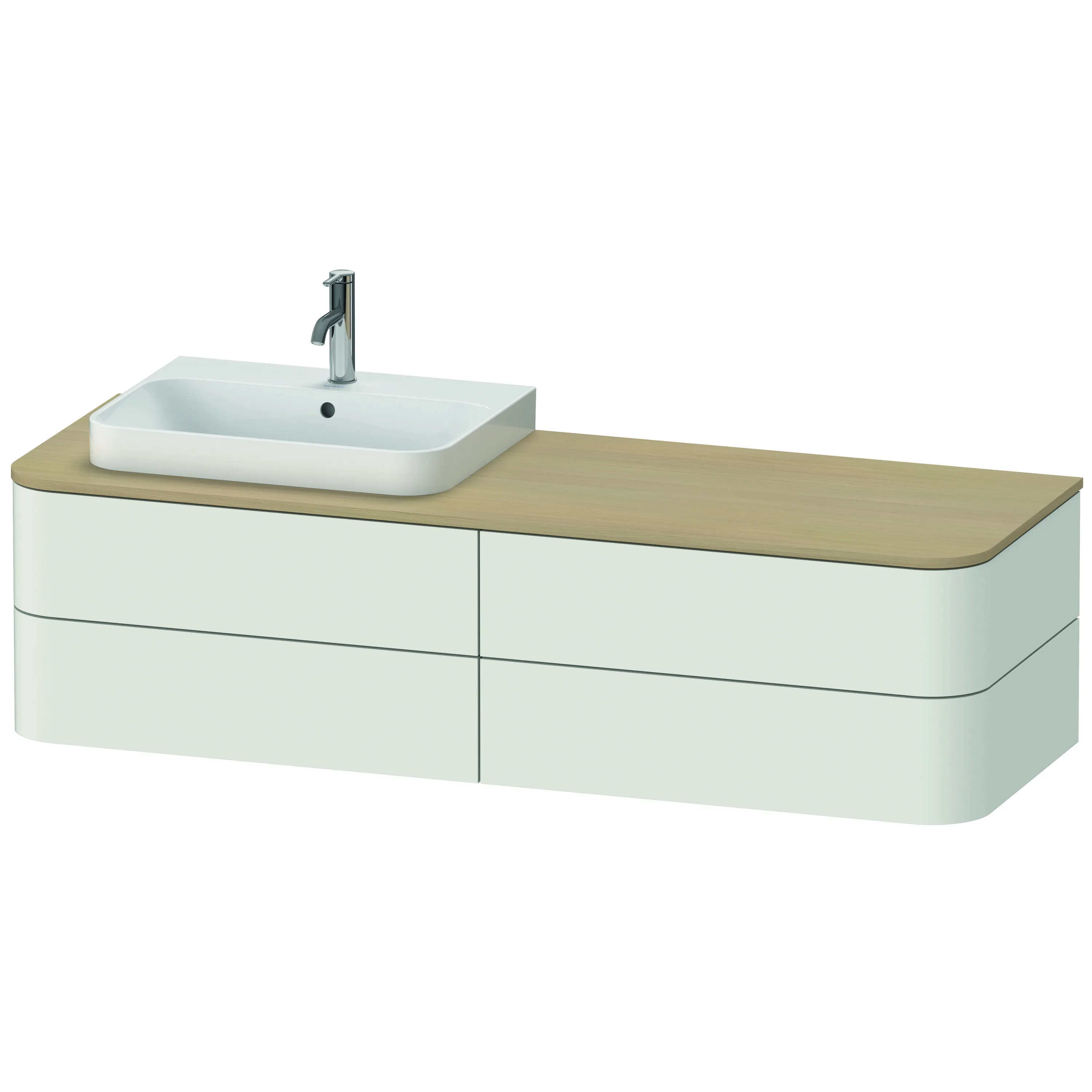 Duravit Waschtischunterschrank wandhängend „Happy D.2 Plus“ Nordic Weiß Seidenmatt Duravit Waschtischunterschrank wandhängend „Happy D.2 Plus“ Nordic Weiß Seidenmatt