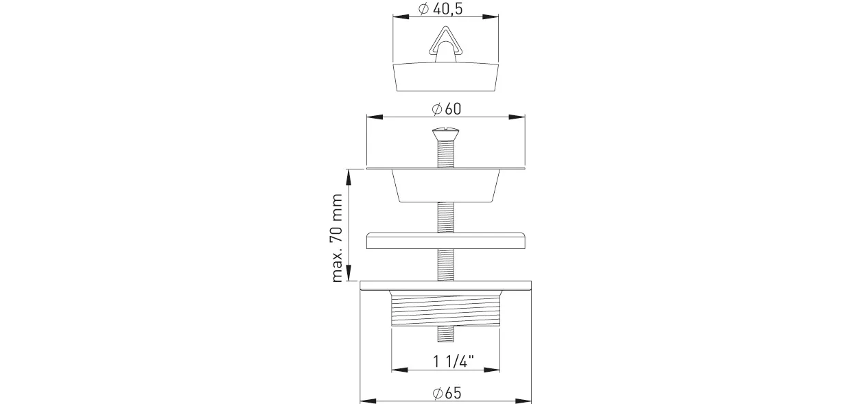 Univentil 1 1/4″ Unterteil Messing vn geprüft nach DIN 19545 + EN 274 Univentil 1 1/4″ Unterteil Messing vn geprüft nach DIN 19545 + EN 274