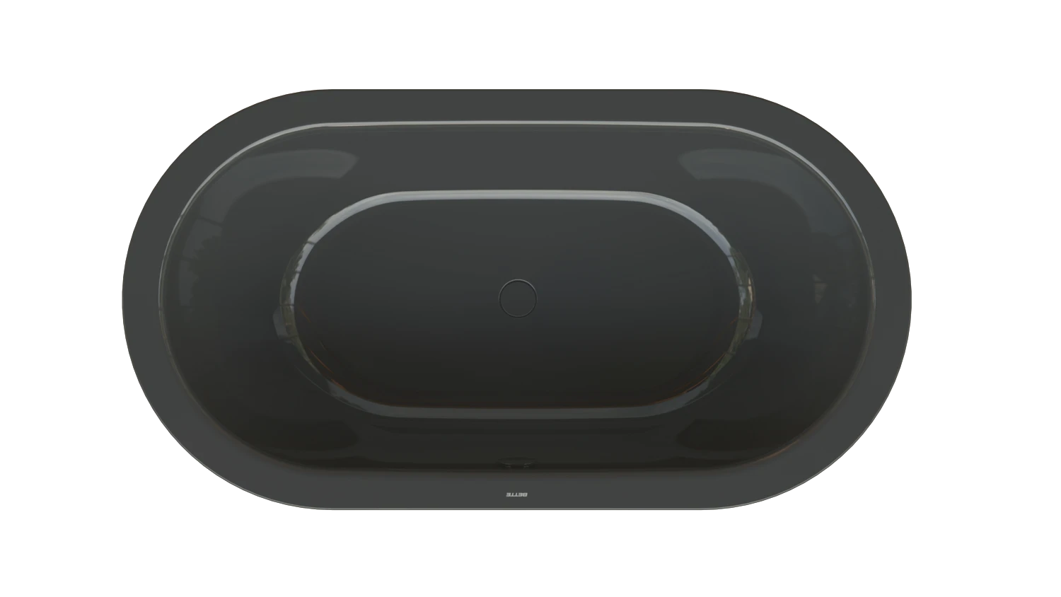 Bette oval Badewanne „BetteStarlet Oval Silhouette“ 150 × 80 cm in Schwarz