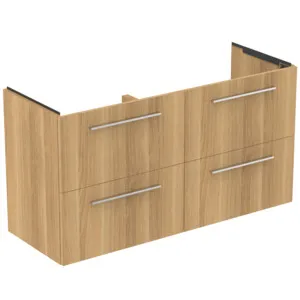 Ideal Standard i.life A Möbeldoppel-Waschtischunterschrank Eiche Natur 1200x440x630 mm 4 Auszüge Softclose