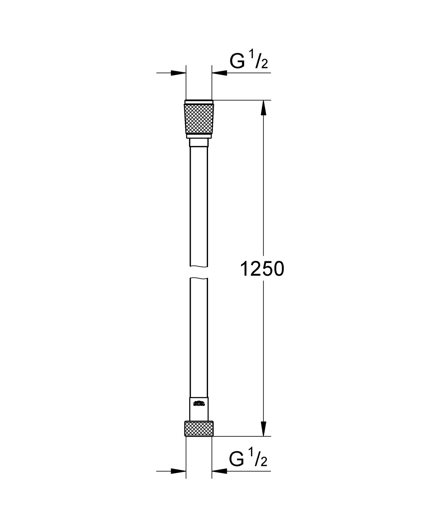 Brauseschlauch Silverflex 28362, 1.250 mm, chrom