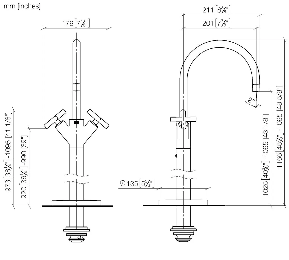 Waschtisch-Einlochbatterie mit Standrohr ohne Ablaufgarnitur TARA Chrom 22585892