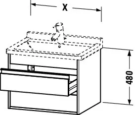 Duravit Waschtischunterschrank wandhängend „Ketho“ 65 × 48 × 45,5 cm Graphit Matt