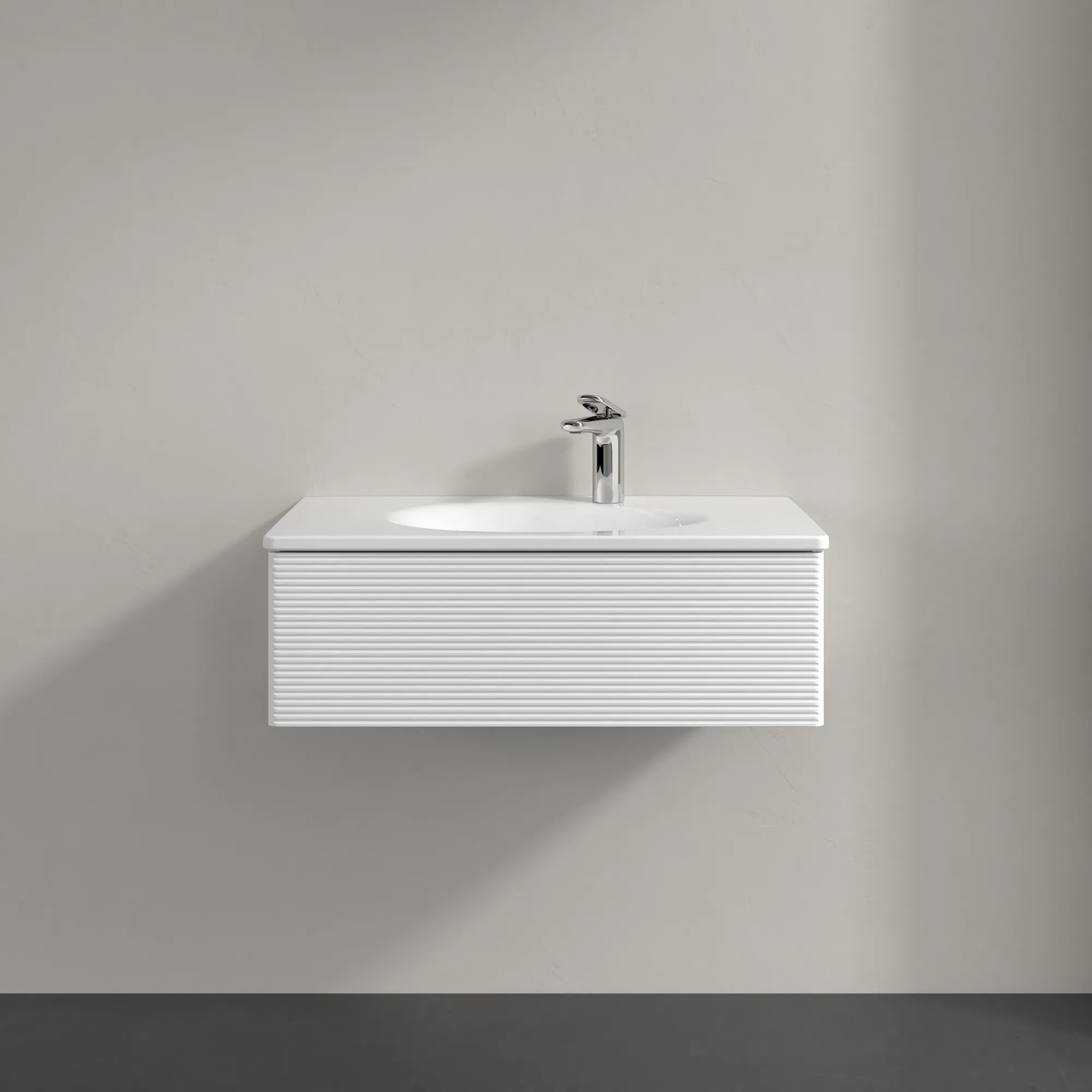 Villeroy & Boch Waschbeckenunterschrank Antao K01, 788x256x496mm, White Matt Lacquer, mit SoftClosing und Push-to-open Funktion Villeroy & Boch Waschbeckenunterschrank Antao K01, 788x256x496mm, White Matt Lacquer, mit SoftClosing und Push-to-open Funktion