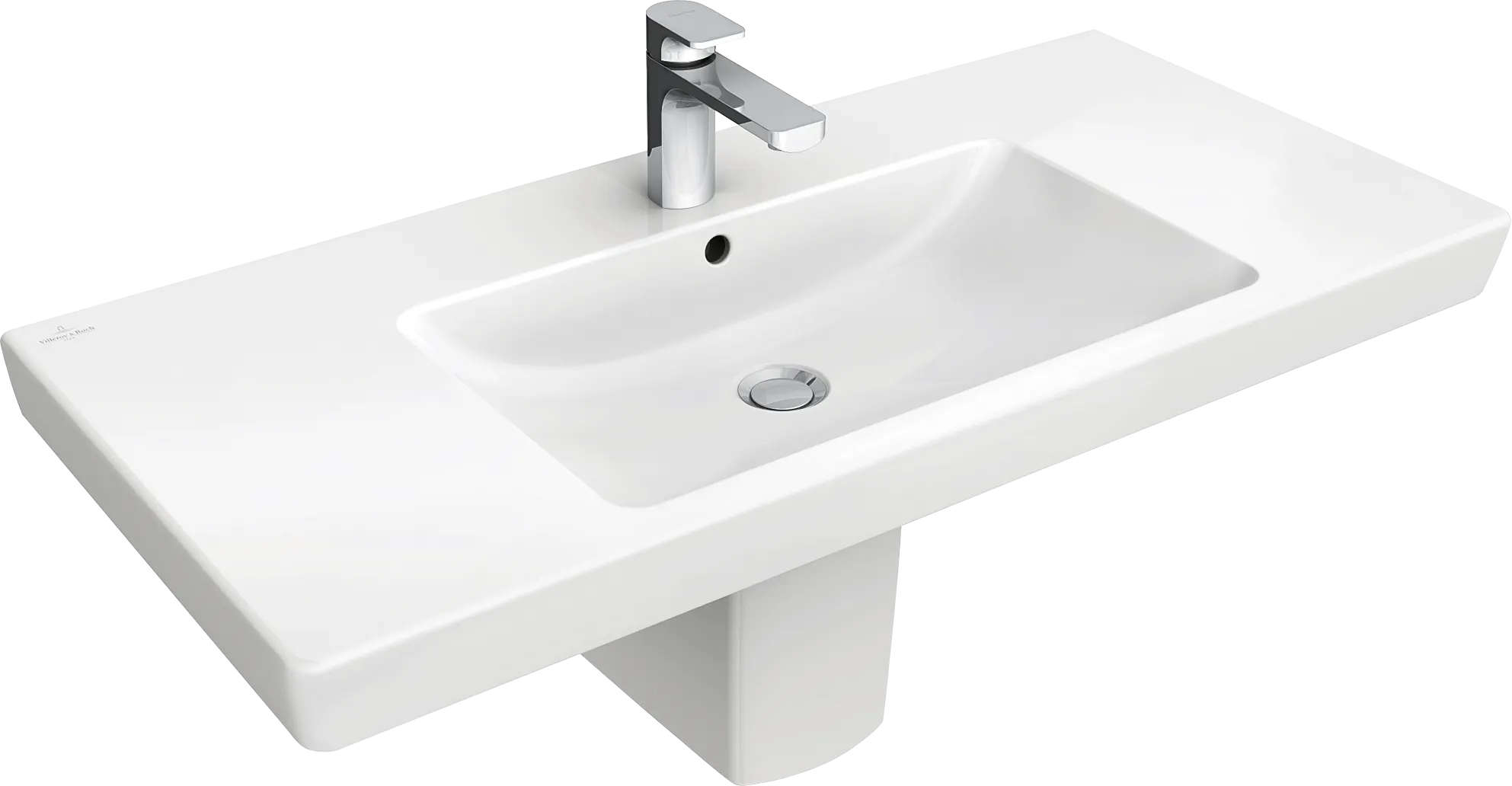 Villeroy & Boch Wandwaschtisch „Subway 2.0“ 1000 × 480 × 180 mm, für Becken mittig, mit Hahnlochbohrung, Hahnlochposition mittig, mit Hahnlochbank in Weiß Alpin Villeroy & Boch Wandwaschtisch „Subway 2.0“ 1000 × 480 × 180 mm, für Becken mittig, mit Hahnlochbohrung, Hahnlochposition mittig, mit Hahnlochbank in Weiß Alpin