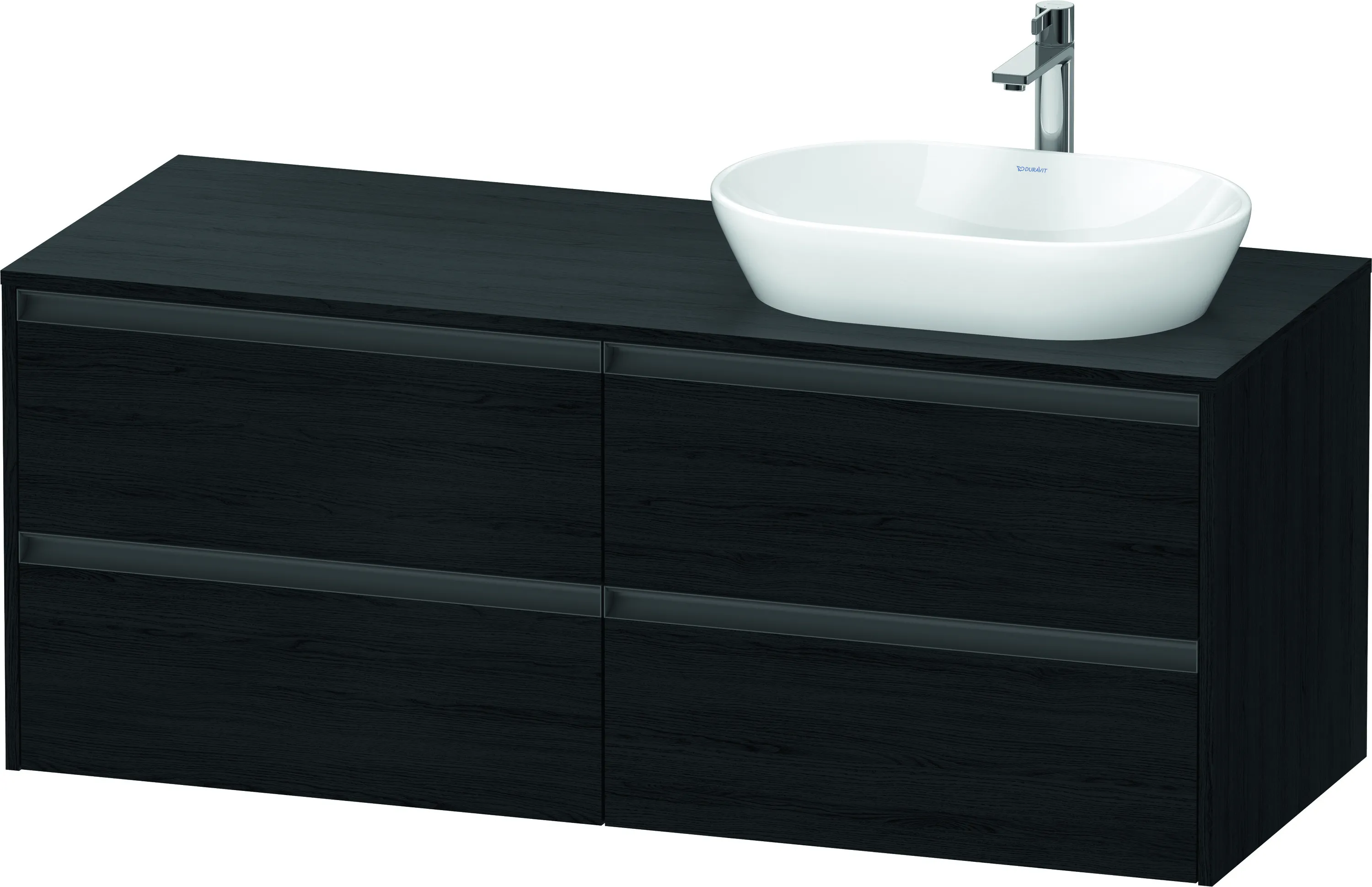 Duravit Waschtischunterschrank wandhängend „Ketho.2“ 140 × 56,8 × 55 cm in Eiche Schwarz Duravit Waschtischunterschrank wandhängend „Ketho.2“ 140 × 56,8 × 55 cm in Eiche Schwarz