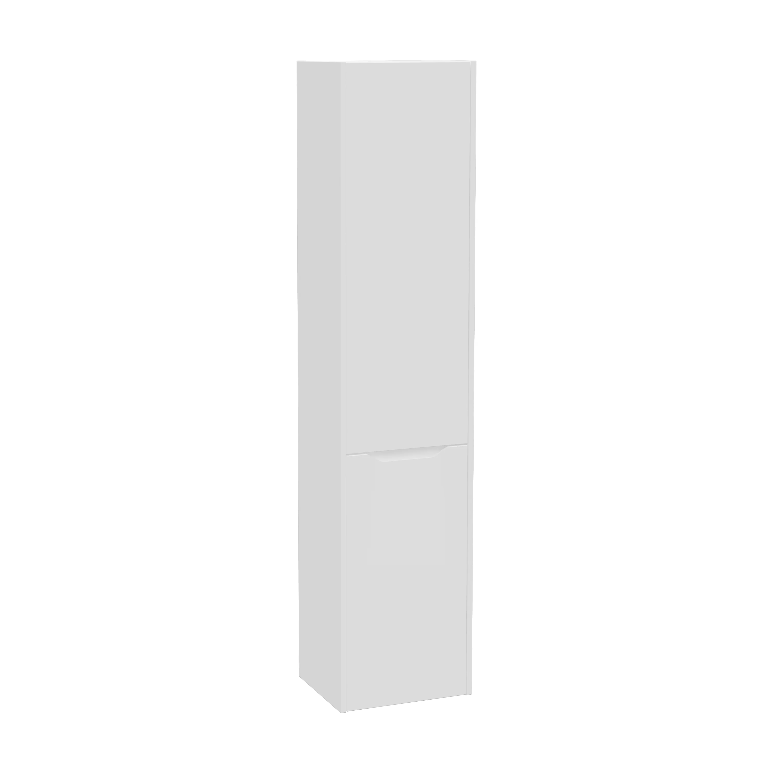 New Integra Square Hochschrank mit Wäschekorb 40 x 35 x 180 cm (BxTxH) Türanschlag links Weiß Matt