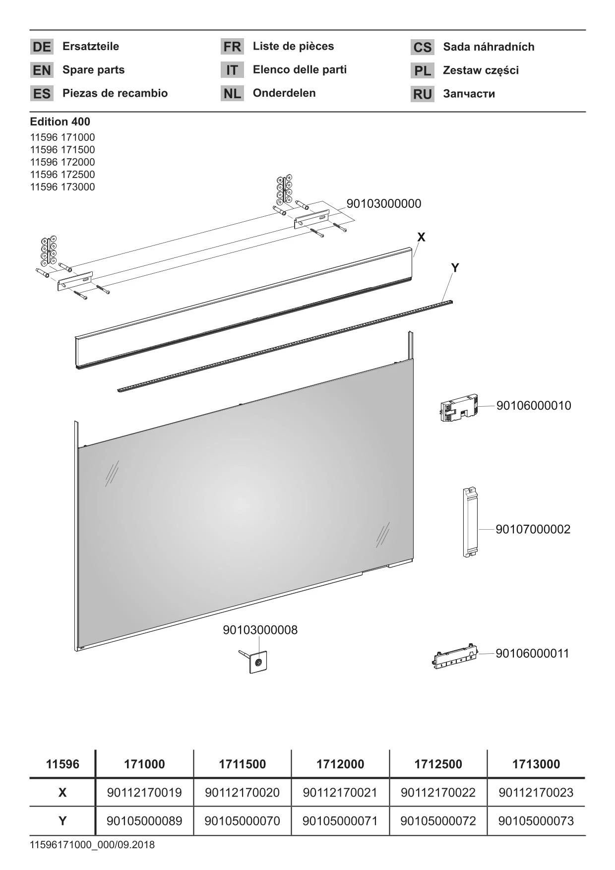 Edition 400 11596173000 Lichtspiegel Edition 400 1760 × 650 × 33 mm silber-eloxiert