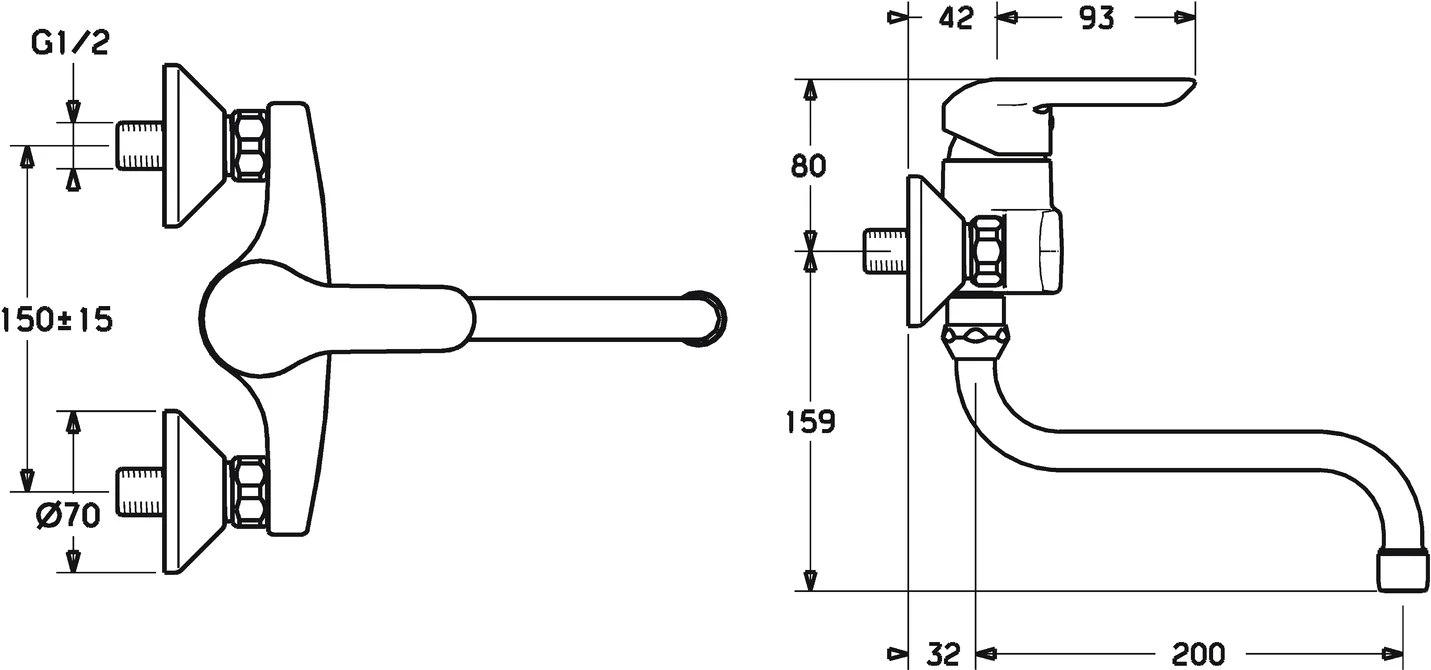 HansaVANTIS Einhebelmischer Küchenarmatur HansaVANTIS 5253 Ausladung 200 mm DN15 Chrom