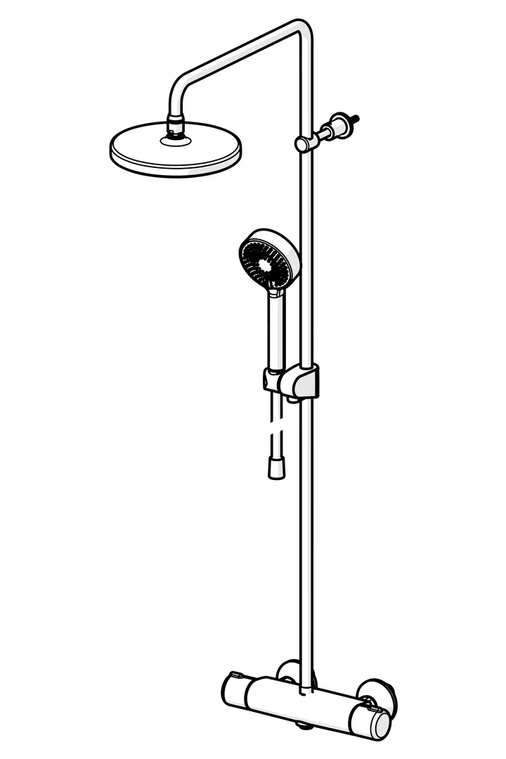 HansaMICRA Regenbrause-Duscharmatur HansaMICRA 4435 3-strahlig Ausladung 445 - 470 mm Matt-Schwarz