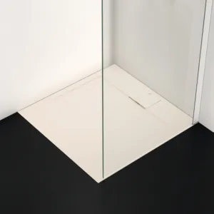Ideal Standard Quadrat-Brausewanne Ultra Flat S i.life in Sandstein, 800x800x30 mm, rutschfest, Bodenebener Einbau möglich