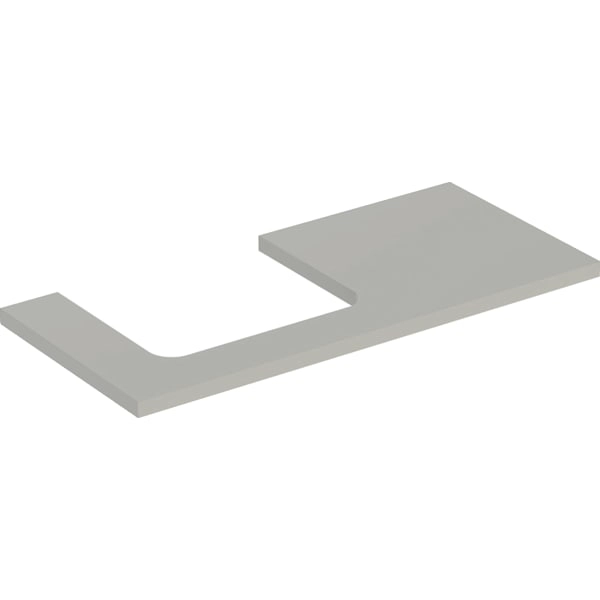 Geberit ONE Waschtischplatte greige matt, 104,2 x 3,2 x 47,3 cm, Ausschnitt links für Aufsatzwaschtisch Geberit ONE Waschtischplatte greige matt, 104,2 x 3,2 x 47,3 cm, Ausschnitt links für Aufsatzwaschtisch