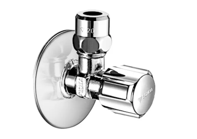 Eckventil mit Regulierfunktion COMFORT, COMFORT-Griff, Rosette Ø 54 mm (Tiefe 3 mm), kiwa, DN 10 G 3/8 AG mit ASAG easy, Ø 10 mm (DN 10 G 3/8 AG), chrom