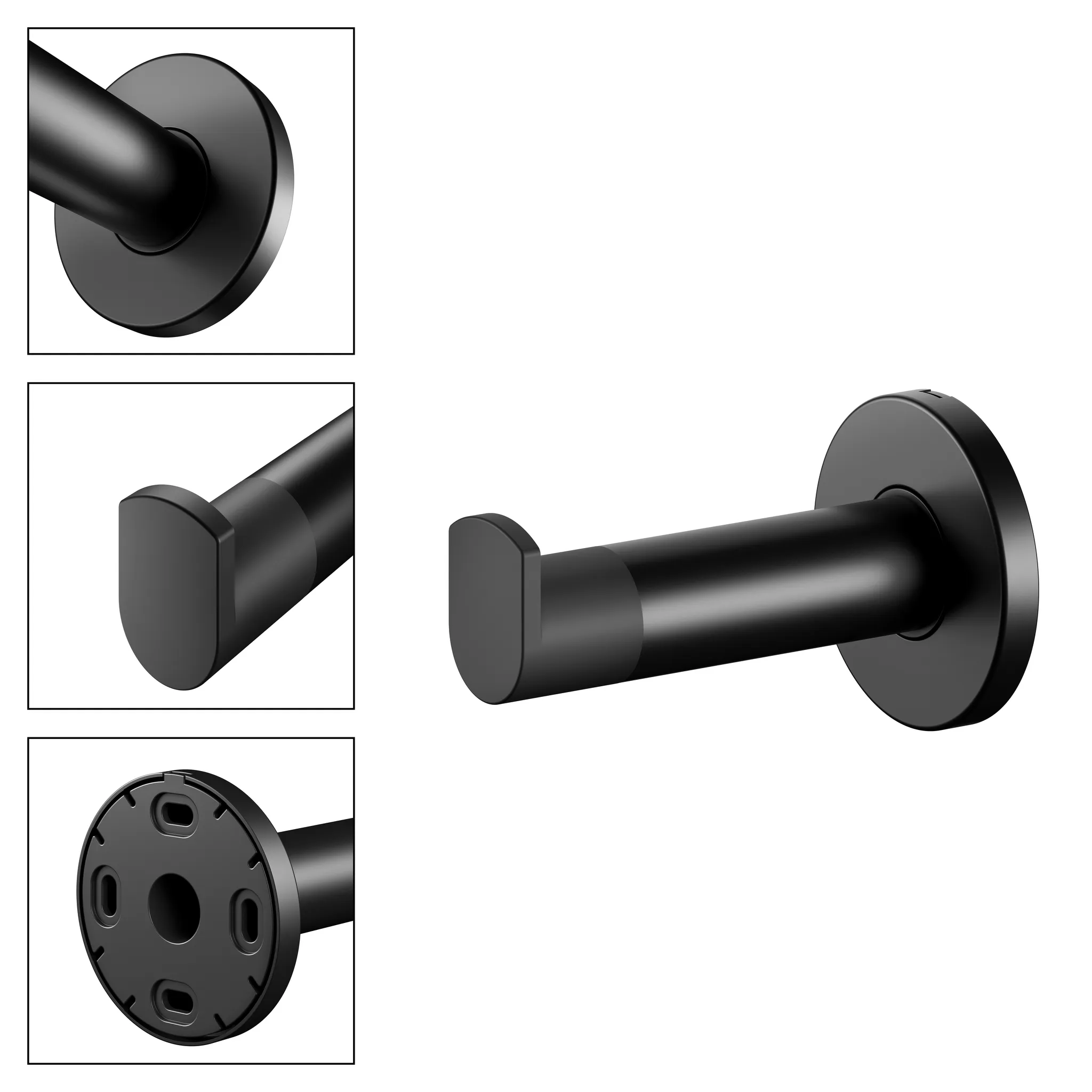 Plan 14911370000 Handtuchhaken mit Türpuffer 91 mm schwarz