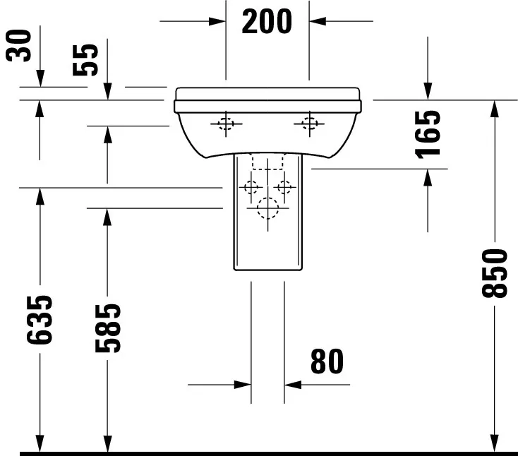 Wandwaschtisch „Starck 3“, mit Überlauf, Hahnlochposition mittig Wandwaschtisch „Starck 3“, mit Überlauf, Hahnlochposition mittig