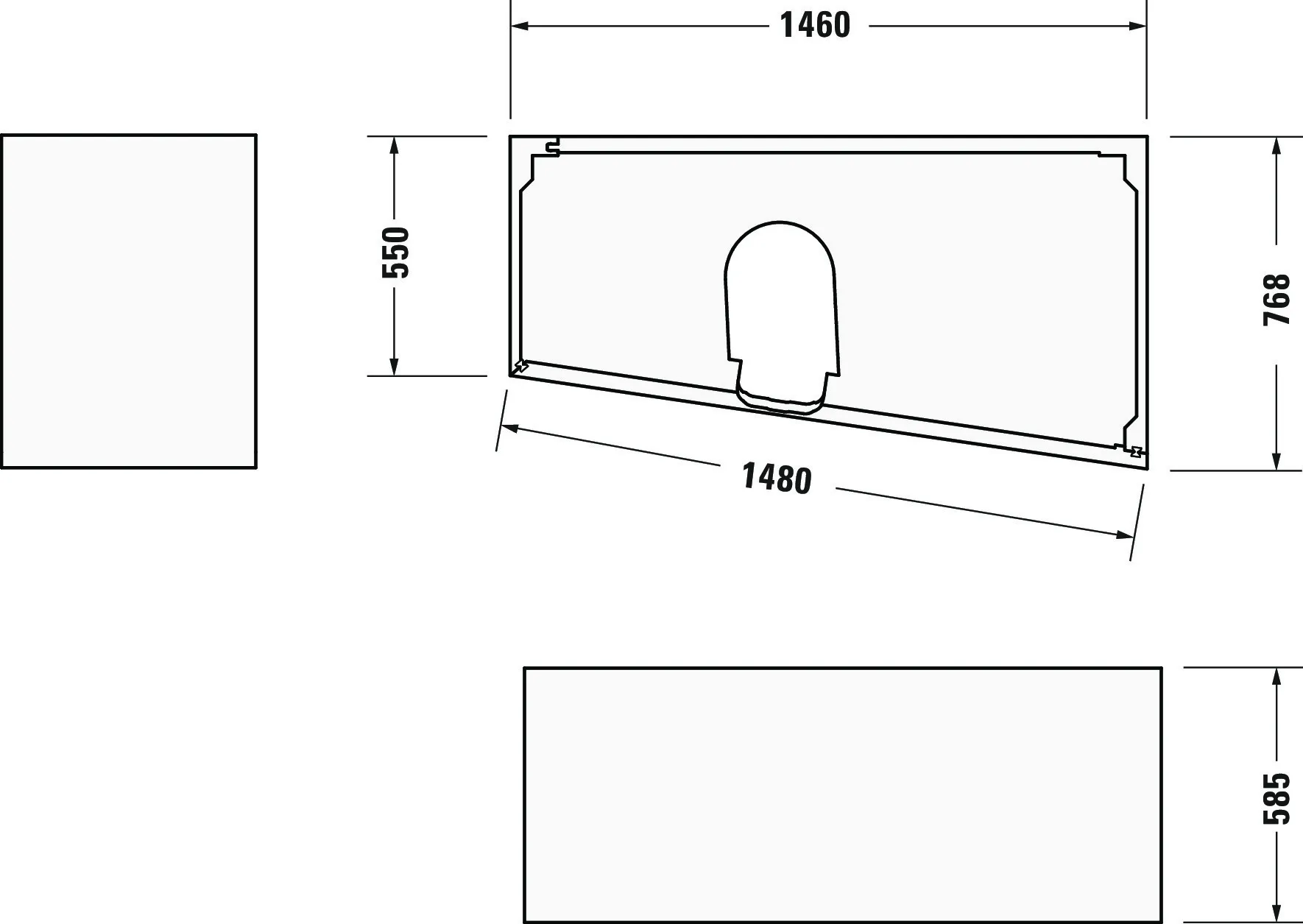 Duravit Badewanne „No.1“ trapez 150 × 80 cm, rechts