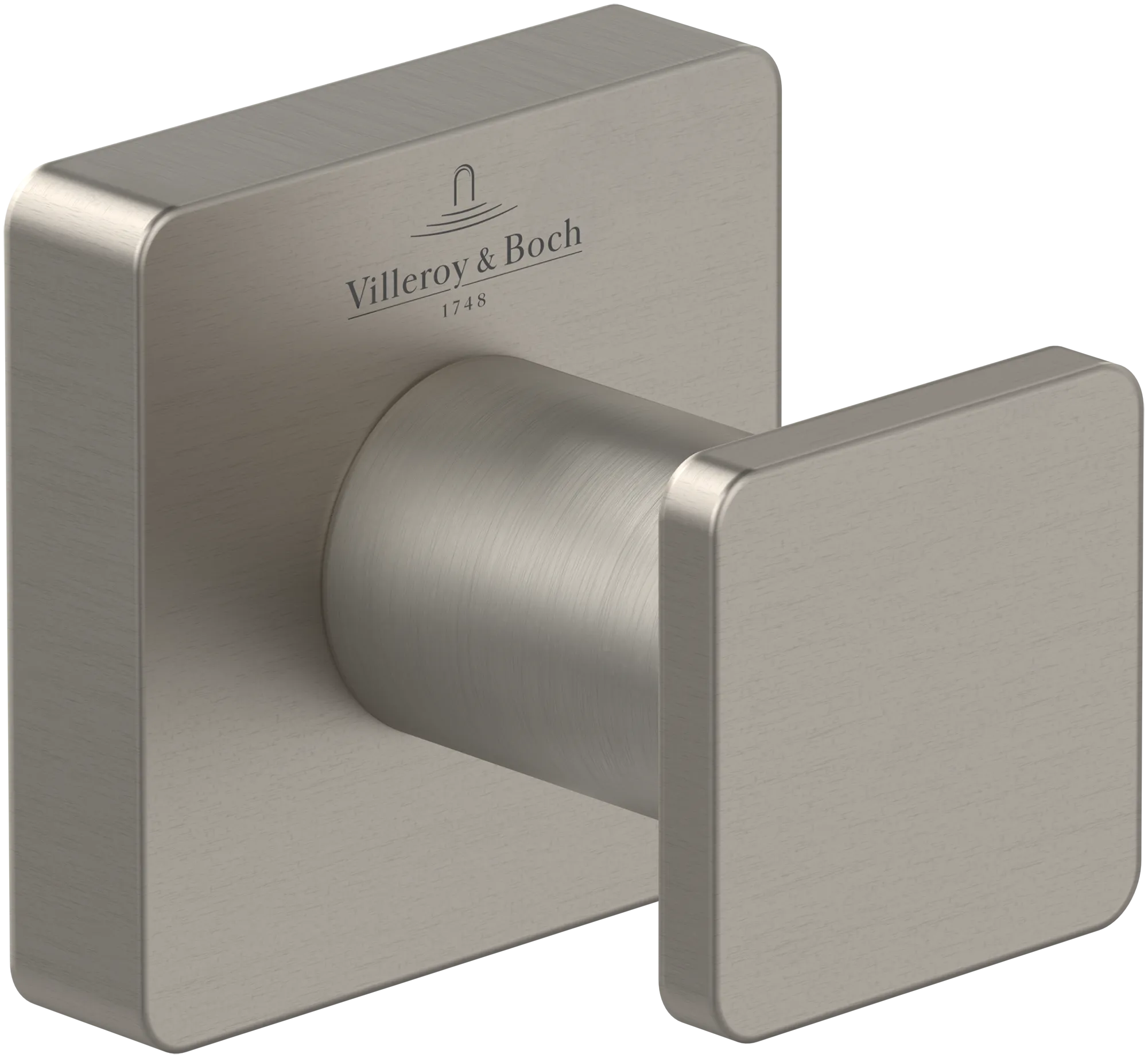 Villeroy & Boch Handtuchhaken Elements - Striking, Brushed Nickel Matt, 45x44x45 mm, Wandmontage