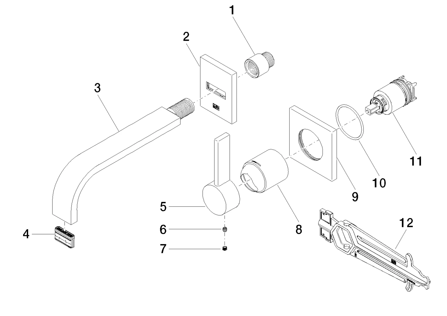 Dornbracht MEM Waschtisch-Wand-Einhandbatterie ohne Ablaufgarnitur Chrom Dornbracht MEM Waschtisch-Wand-Einhandbatterie ohne Ablaufgarnitur Chrom