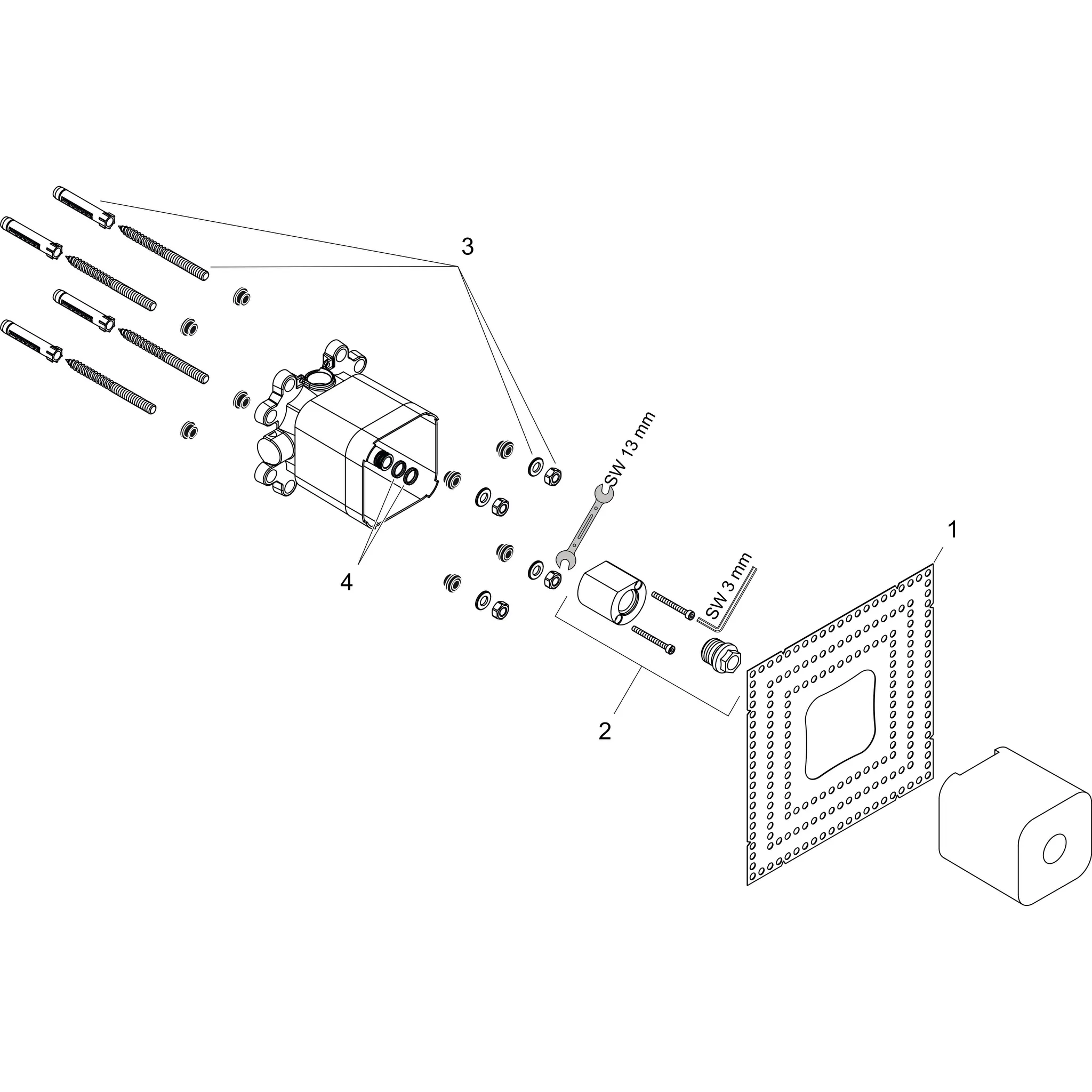 Hansgrohe AXOR Starck Grundkörper für Kopfbrause 240⁄240 1jet mit Brausearm Hansgrohe AXOR Starck Grundkörper für Kopfbrause 240⁄240 1jet mit Brausearm