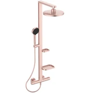 Ideal Standard Ceratherm Alu+ Duschsystem mit Thermostat, 2 Handbrause & 2 Kopfbrause, Rosé Ideal Standard Ceratherm Alu+ Duschsystem mit Thermostat, 2 Handbrause & 2 Kopfbrause, Rosé