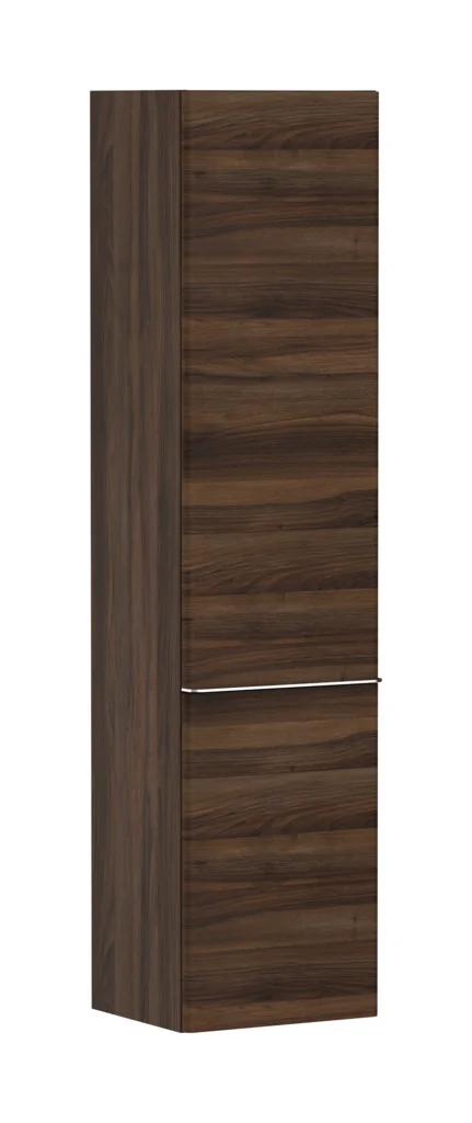 Hansgrohe Xelu Q Hochschrank Nussbaum Dunkel 400x350 mm, Türanschlag links, verchromte Griffe, SoftClose und PushOpen Funktion