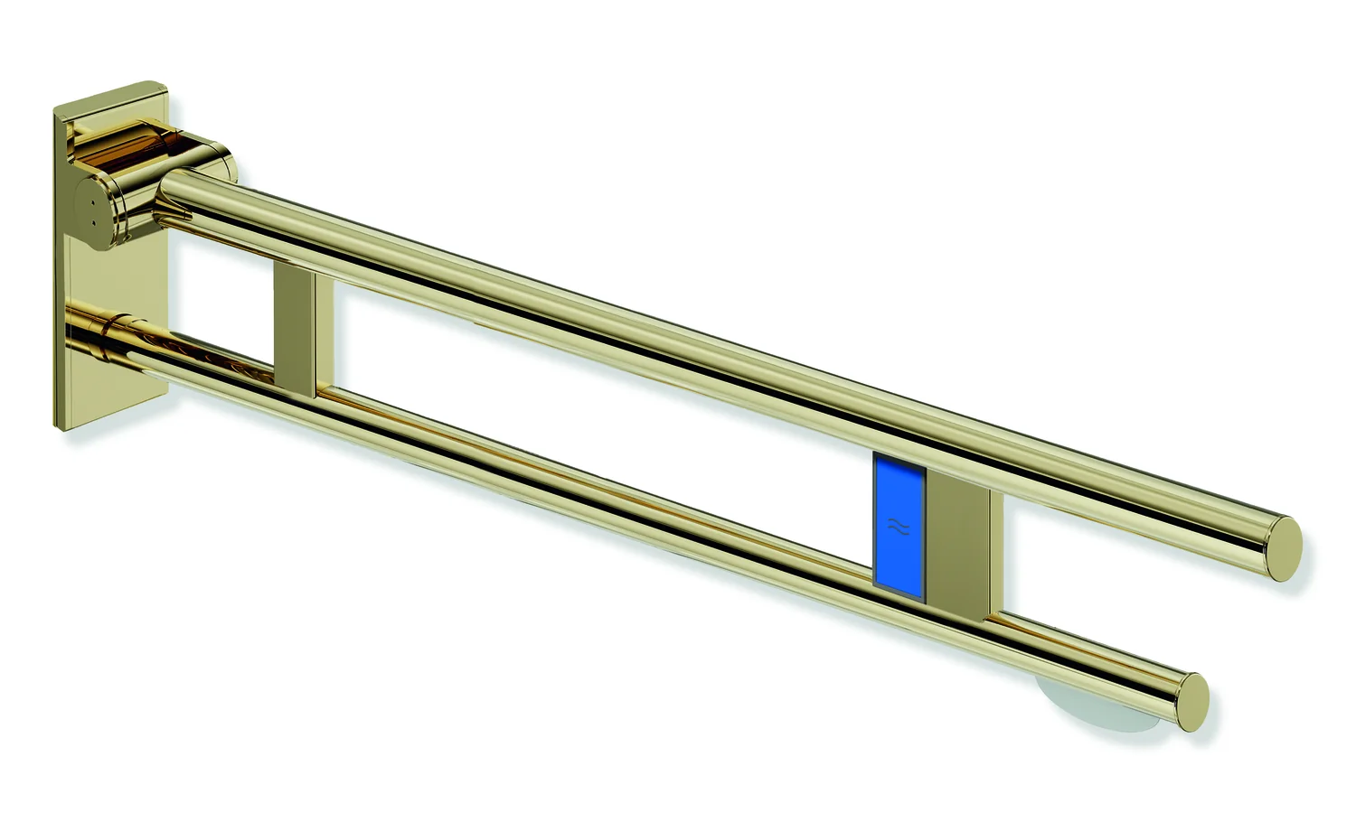 HEWI Stützklappgriff Duo Design A, Edelstahl PVD, 750 mm, links