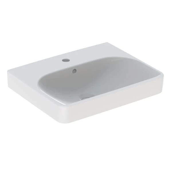 Wandwaschtisch „Smyle Square“, rechteckig, mit Überlauf, Hahnlochposition mittig 55 × 44 cm
