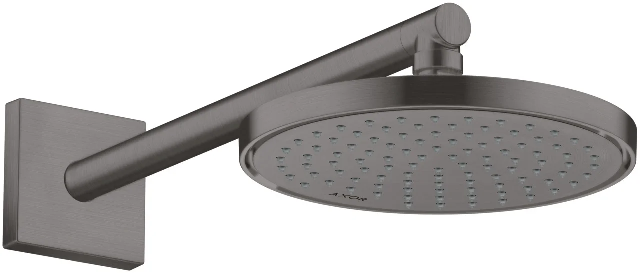 Hansgrohe AXOR ShowerSolutions Kopfbrause 220 1jet EcoSmart+ Brushed Black Chrome, 220 mm, verstellbarer Winkel, abnehmbar zur Reinigung