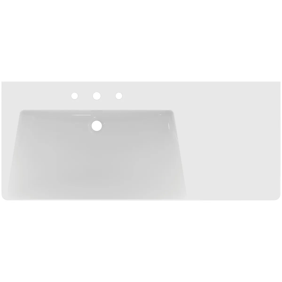 Ideal Standard Möbelwaschtisch La Dolce Vita 1260 mm, 3 Hahnlöcher mittig, Überlauf rechts, weiß (Alpin), 145 mm hoch Ideal Standard Möbelwaschtisch La Dolce Vita 1260 mm, 3 Hahnlöcher mittig, Überlauf rechts, weiß (Alpin), 145 mm hoch
