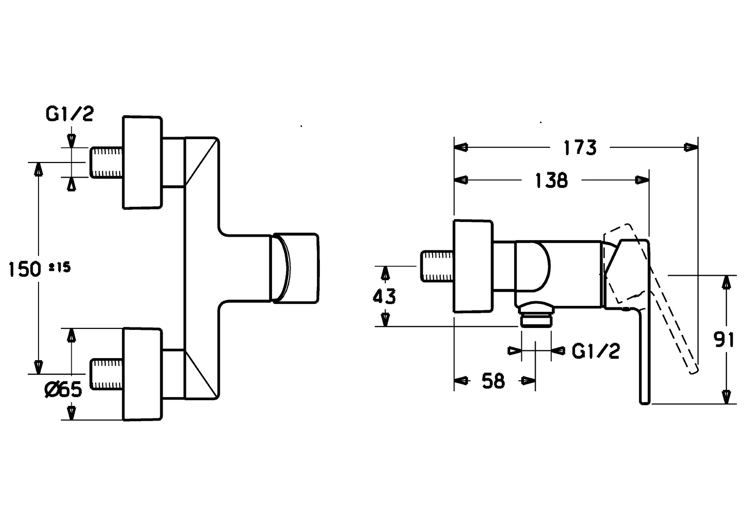 HansaRONDA Einhebelmischer Brausebatterie DN15 Chrom HansaRONDA Einhebelmischer Brausebatterie DN15 Chrom