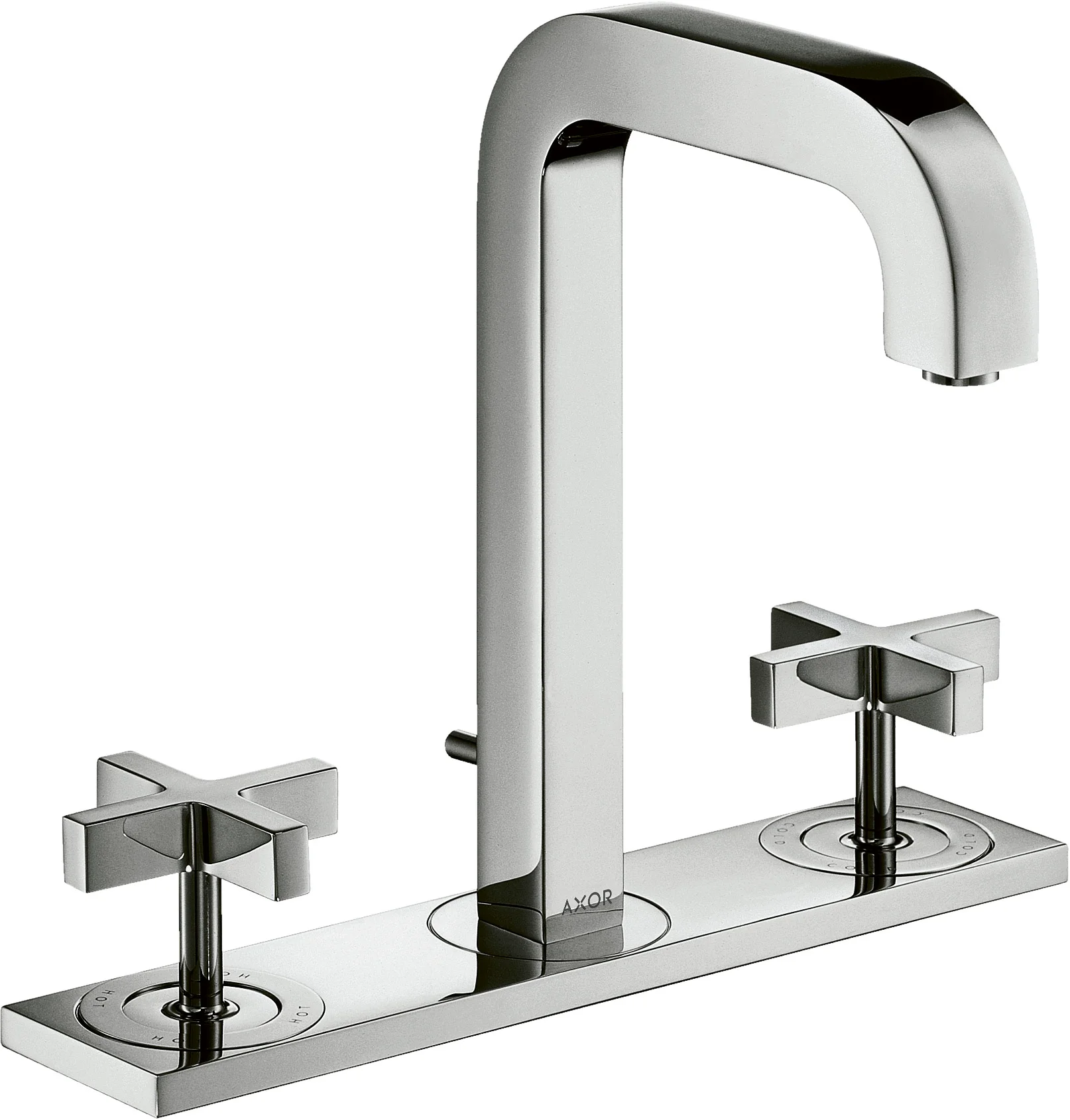 Hansgrohe AXOR Citterio 3-Loch Waschtischarmatur Chrom, ComfortZone 170, Ausladung 140 mm, Kreuzgriff, Normalstrahl