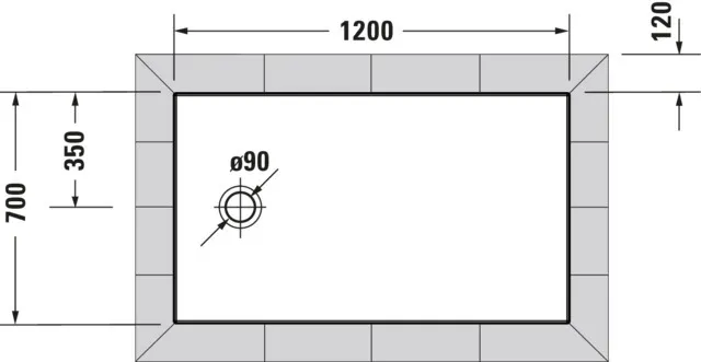 Duravit rechteck Duschwanne „Tempano“ 120 × 70 cm 