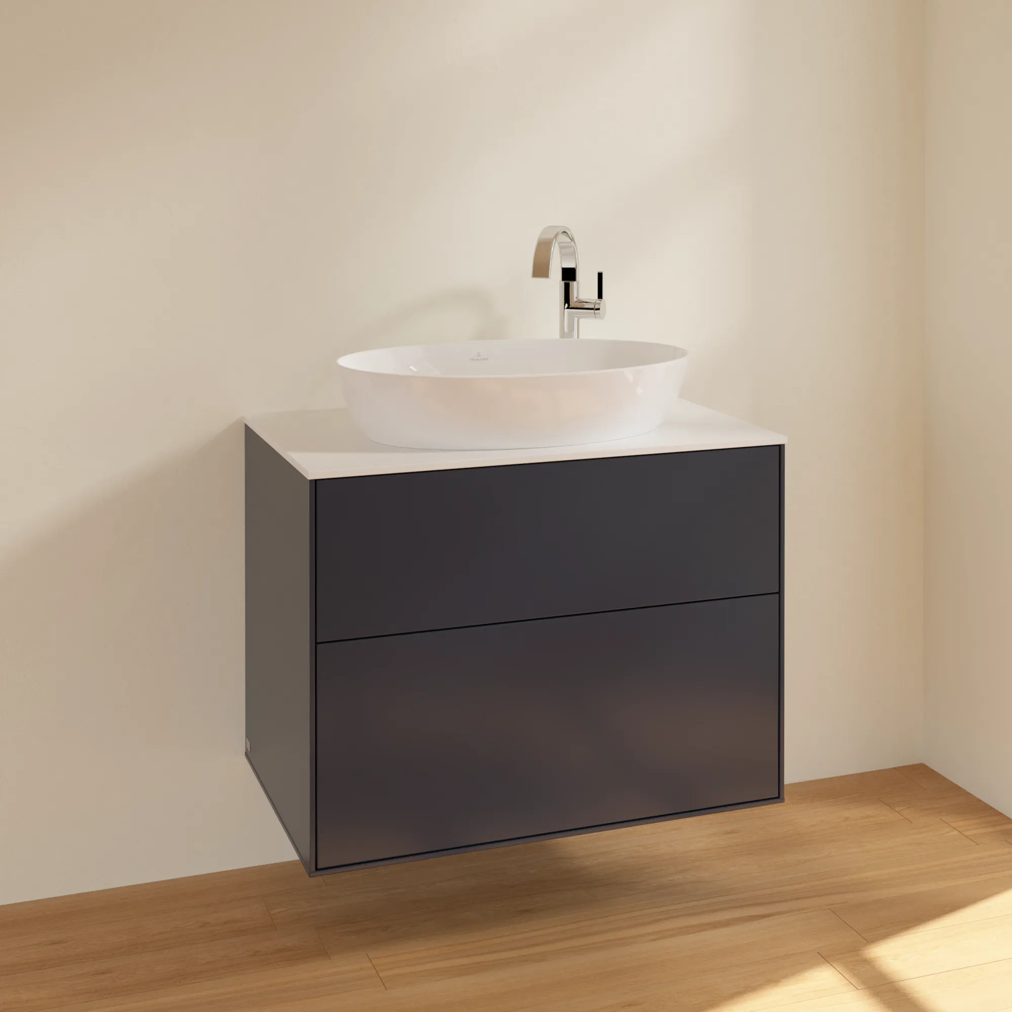 Villeroy & Boch Waschbeckenunterschrank Finion F87, Midnight Blue Matt Lacquer, 800x603x501 mm, mit SoftClosing und Push-to-open Funktion