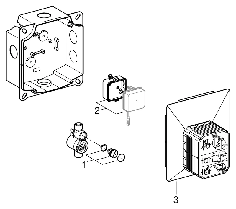 Grohe Rapido U Urinal-Rohbauset für manuelle Betätigung oder Tectron Infrarot Elektronik Grohe Rapido U Urinal-Rohbauset für manuelle Betätigung oder Tectron Infrarot Elektronik