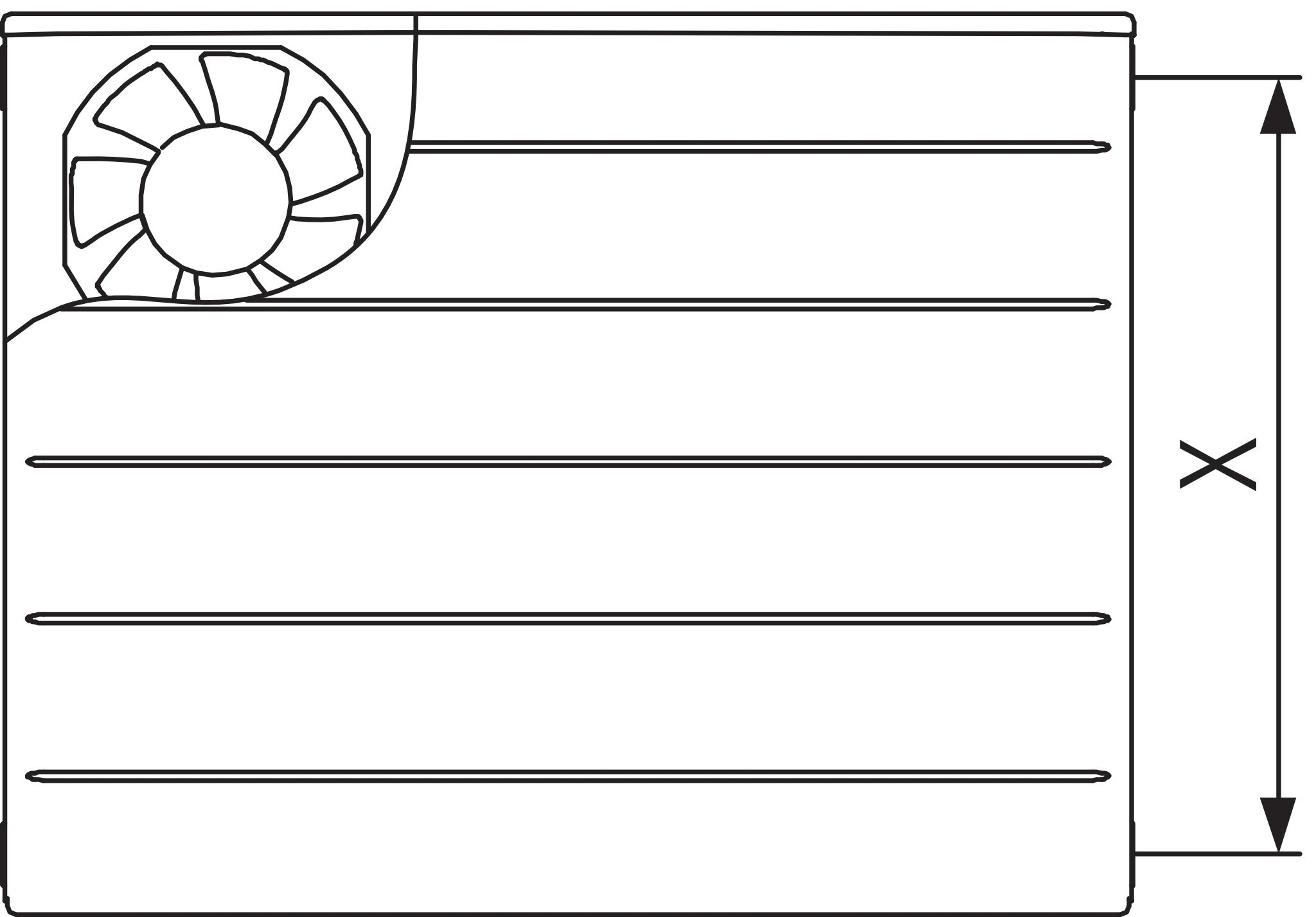 Kermi Wärmepumpen-Design-Flachheizkörper „x-flair Line-K“ 40 × 90 cm in Weiß