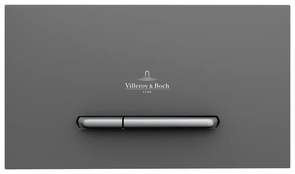 Villeroy & Boch ViConnect WC-Betätigungsplatte, Anthracite Matt, 145 x 253 x 15 mm, 2-Mengen-Spülung