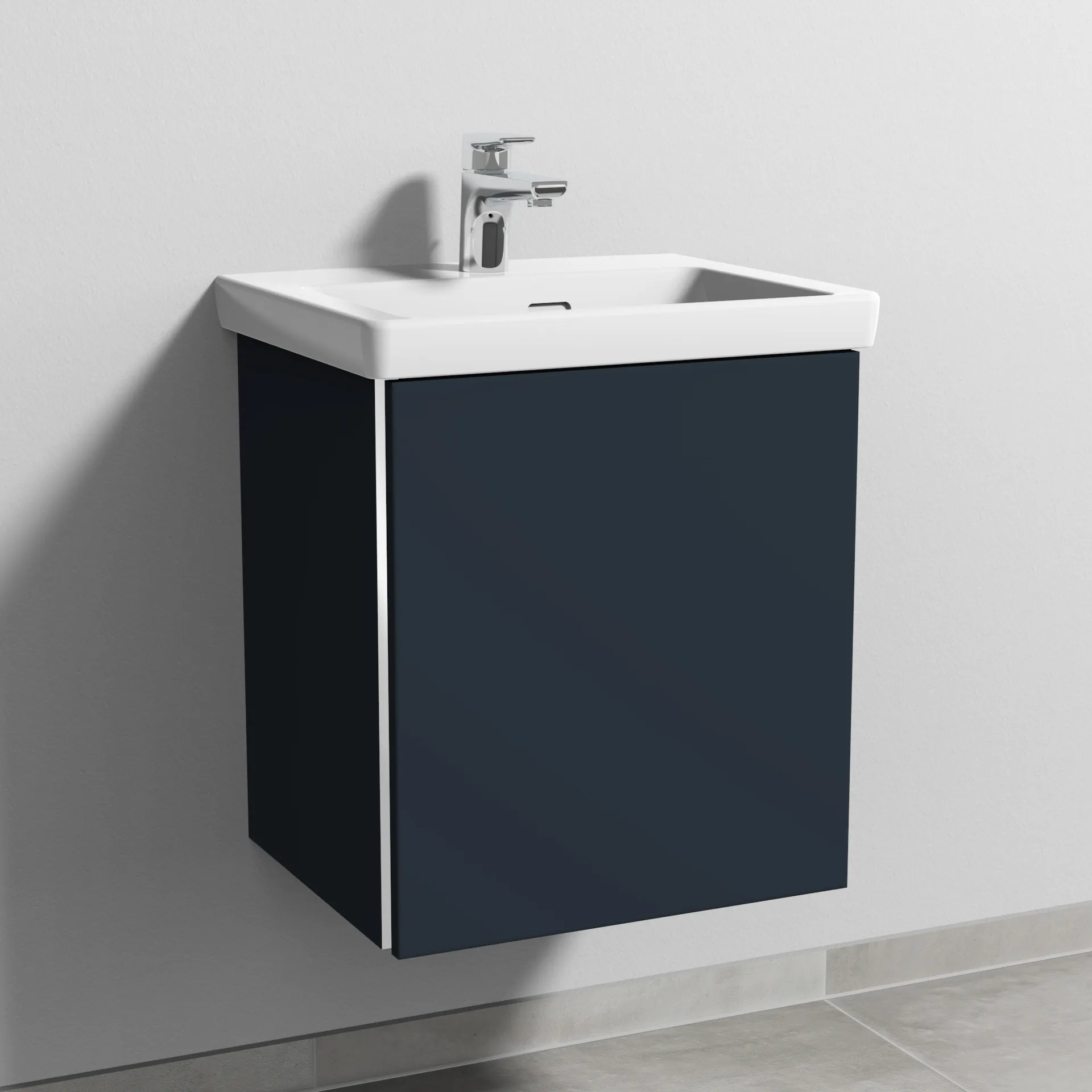 Sanipa Waschtischunterschrank „3way“ 457 × 517 × 391 mm in Marine (matt), Anschlag rechts