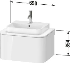 Duravit Waschtischunterschrank wandhängend „Happy D.2 Plus“ 65 × 35,4 × 48 cm in Weiß Hochglanz