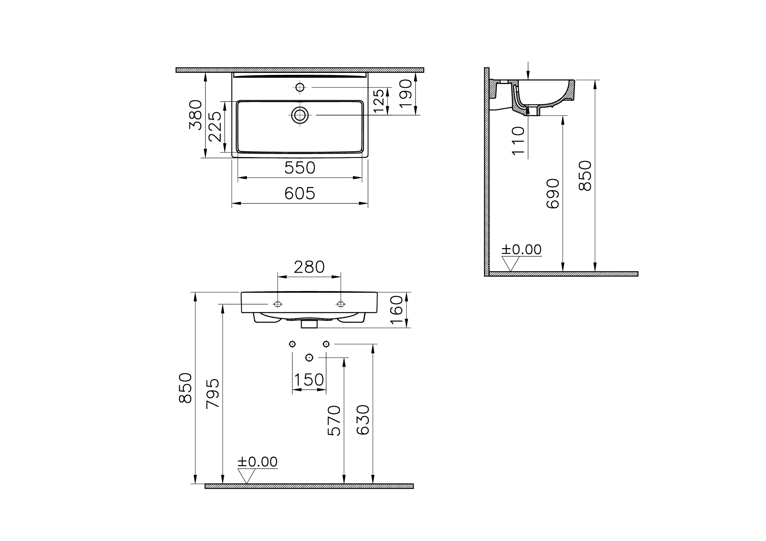 New Integra Square Waschtisch Compact unterbaufähig mit Hahnloch mittig 60 x 38 x 16 cm (BxTxH) Weiß Hochglanz mit Oberflächenveredelung Clean New Integra Square Waschtisch Compact unterbaufähig mit Hahnloch mittig 60 x 38 x 16 cm (BxTxH) Weiß Hochglanz mit Oberflächenveredelung Clean