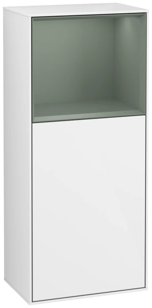 Villeroy & Boch Finion Seitenschrank G510GMGF - Eckig, Glossy White Lacquer, 418x936x270 mm, mit Beleuchtung und Push-to-open Funktion
