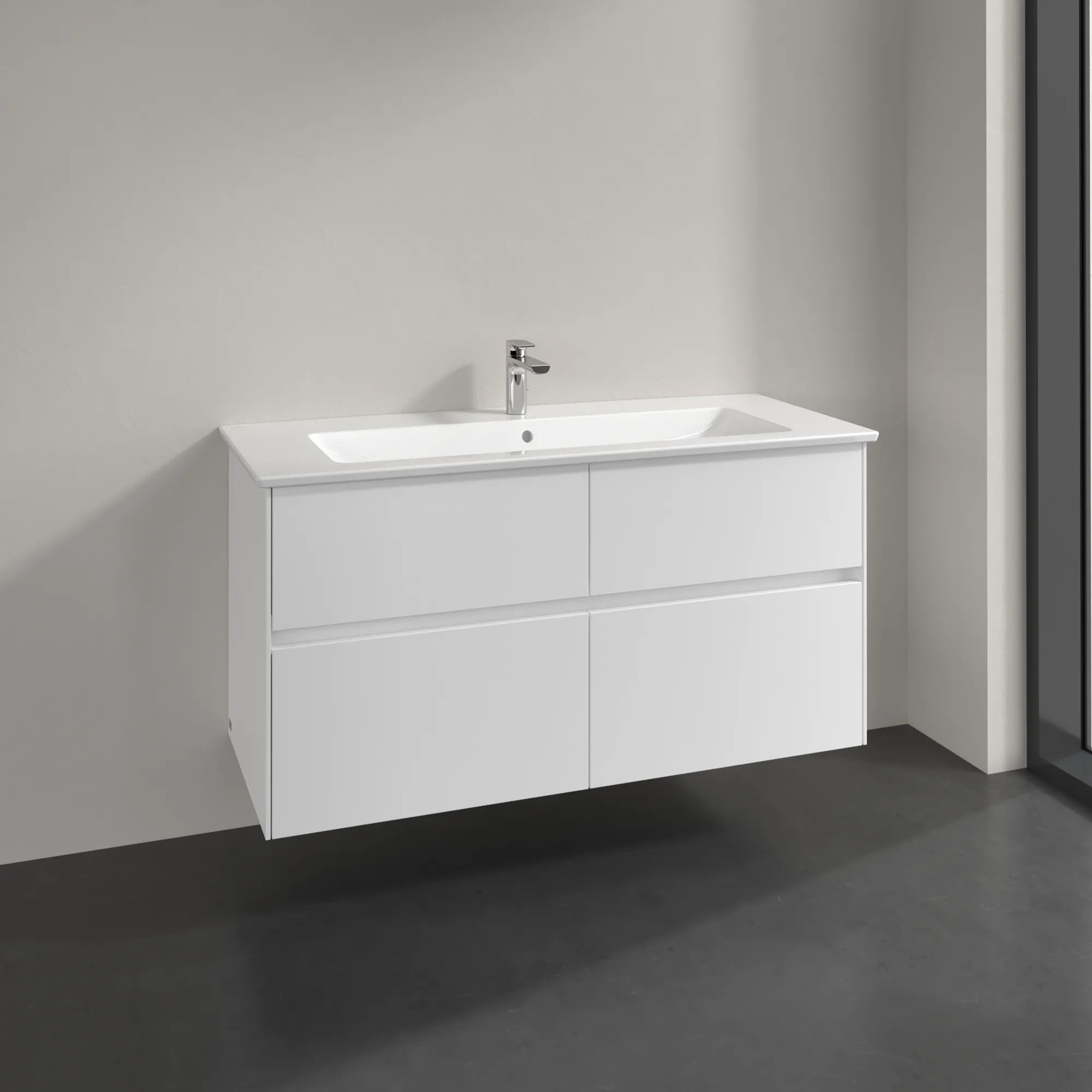 Villeroy & Boch Waschtischunterschrank „Collaro“ 1161 × 610 × 480 mm Weiß Matt, ohne Beleuchtung, für Becken mittig