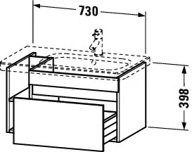 Duravit Waschtischunterschrank wandhängend „DuraStyle“ 73 × 39,8 × 44,8 cm